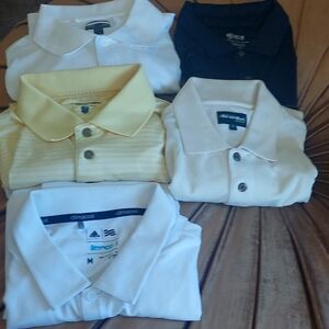 Five men's polos